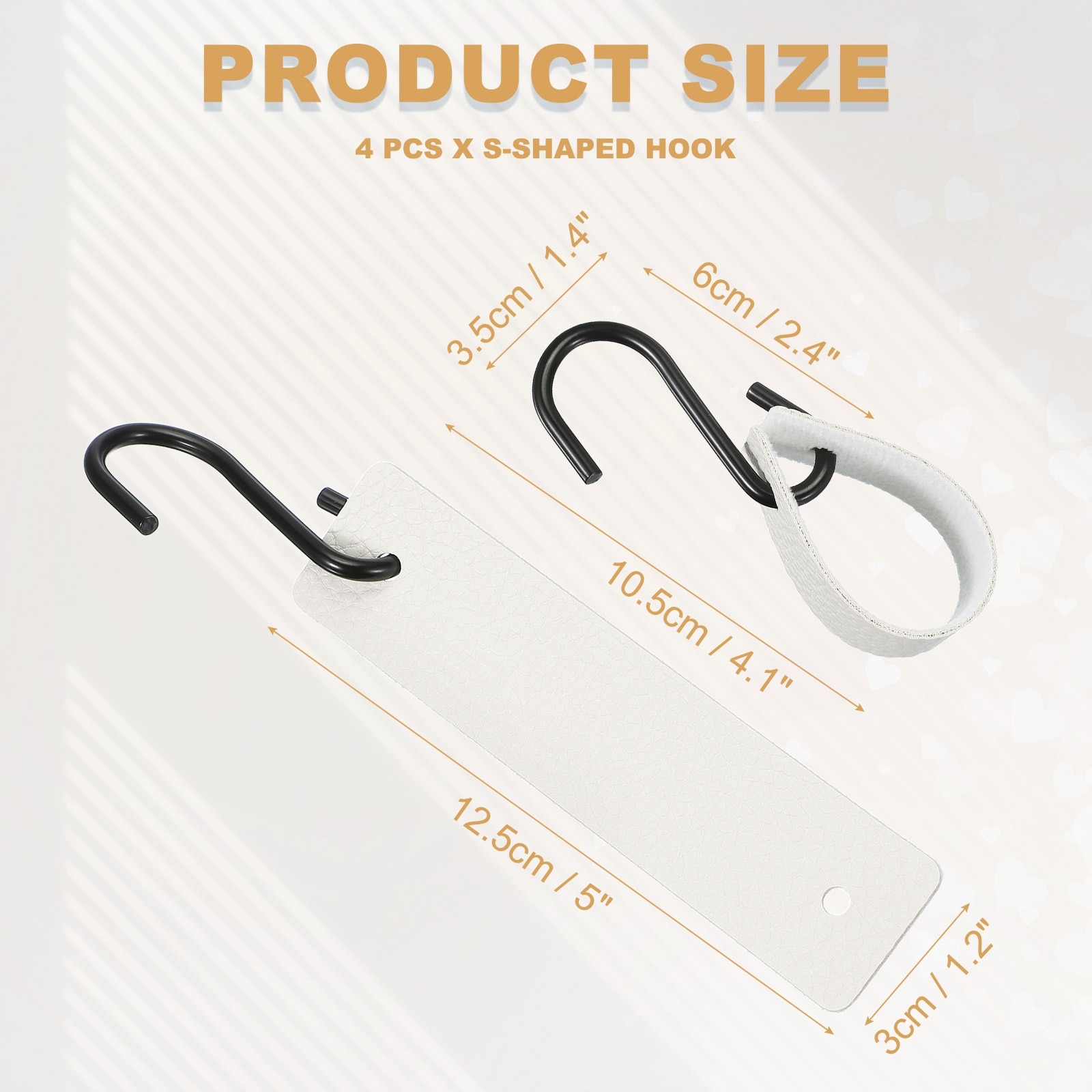 PU Leather S Hooks, Multifunctional S Shaped Hooks for Hanging Coat Towel Camping Kitchen Bathroom Handle