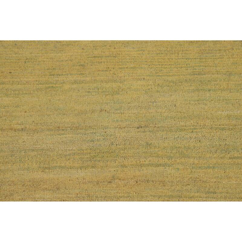 Yellow & Green Gabbeh Oriental Foyer Rug Hand-Knotted Wool Carpet - 3'4"x 4'11"