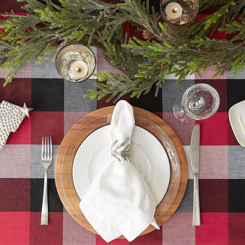 DII Tri Color Check Tablecloth