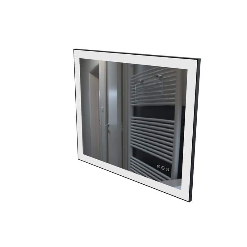 LED Black Aluminum Framed Bathroom Mirror Vanity Mirror for wall, dimmable - 20x28