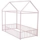 preview thumbnail 5 of 8, Pink Twin Size Metal House Bed Frame with Fence and Roof for Kids, Teens, Girls, Boys