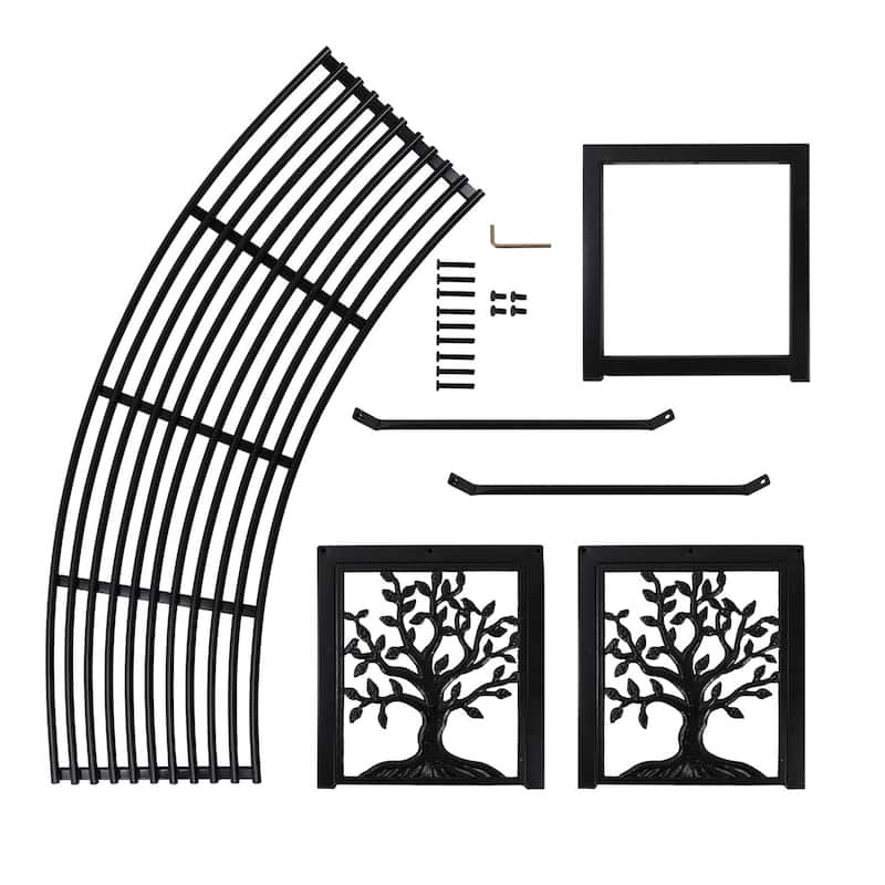 Curved Metal Bench Tree of Life