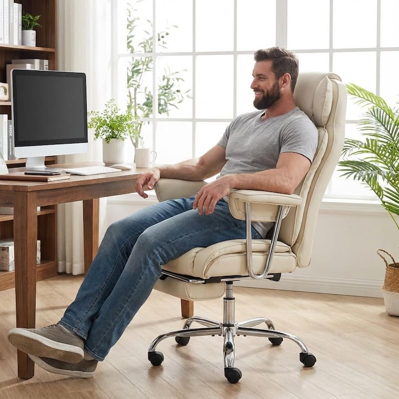 Ergonomic High-Back Office Chair with Footrest