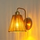 preview thumbnail 6 of 14, Hand-Woven Brass Brown Paper Rope 1-Light Wall Sconce