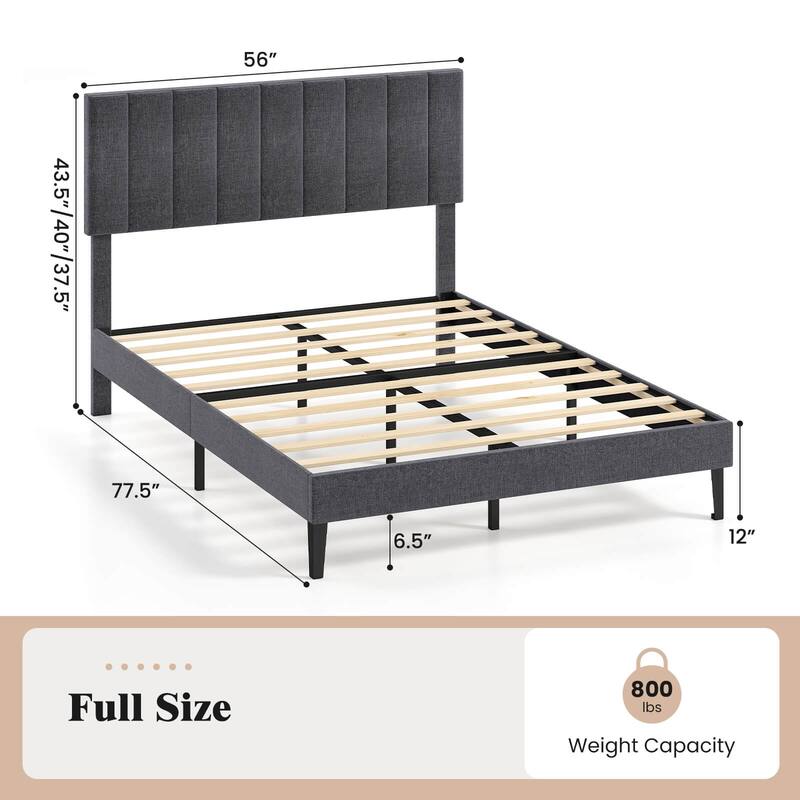 Costway Twin/Full/Queen Size Bed Frame with Height Adjustable Vertical