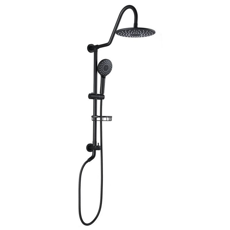PROOX 10" ABS Rain Showerhead System with Shower Hand Sprayer w/ Soap Dish Not Valve - Matte Black