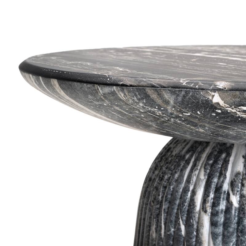 Studio London Maddox Single Round Coffee Table Stone Marble Effect