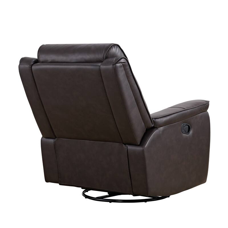 Spruce & Spring Alexis Swivel Manual Recliner Faux Leather Glider Recliner