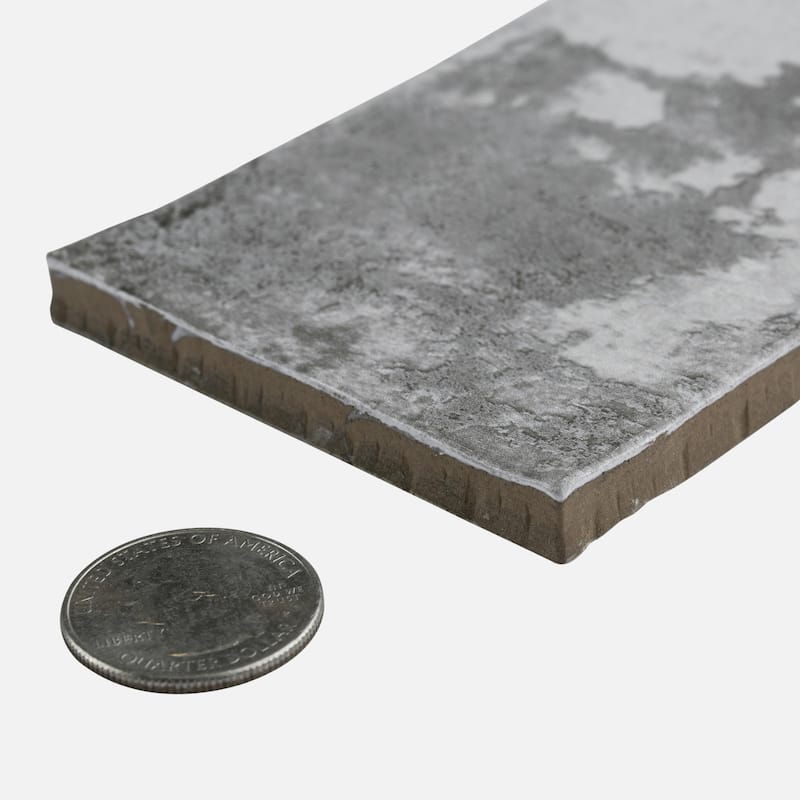 Merola Tile Biarritz Grey 3" x 6" Ceramic Wall Tile