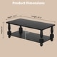 preview thumbnail 14 of 14, Farmhouse Coffee Table with Storage Shelf, French Country Living Room Table