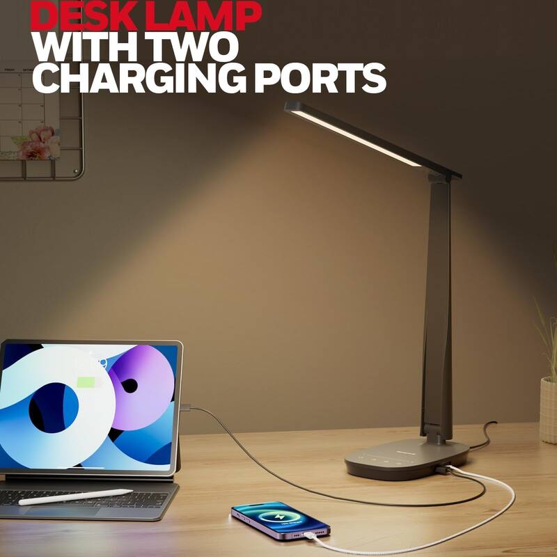 Honeywell LED Desk Lamp Dimmable Light with USB Foldable Table Lamp - N/A