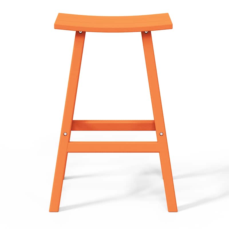 Laguna Hdpe All Weather Outdoor Patio 29" Saddle Seat Bar Stool (Set Of 2)