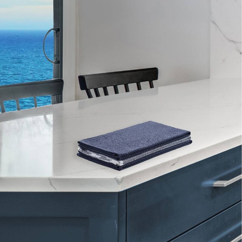Nautica Home Cotton Classics Textured 18" x 28" 3 Piece Kitchen Towel Set