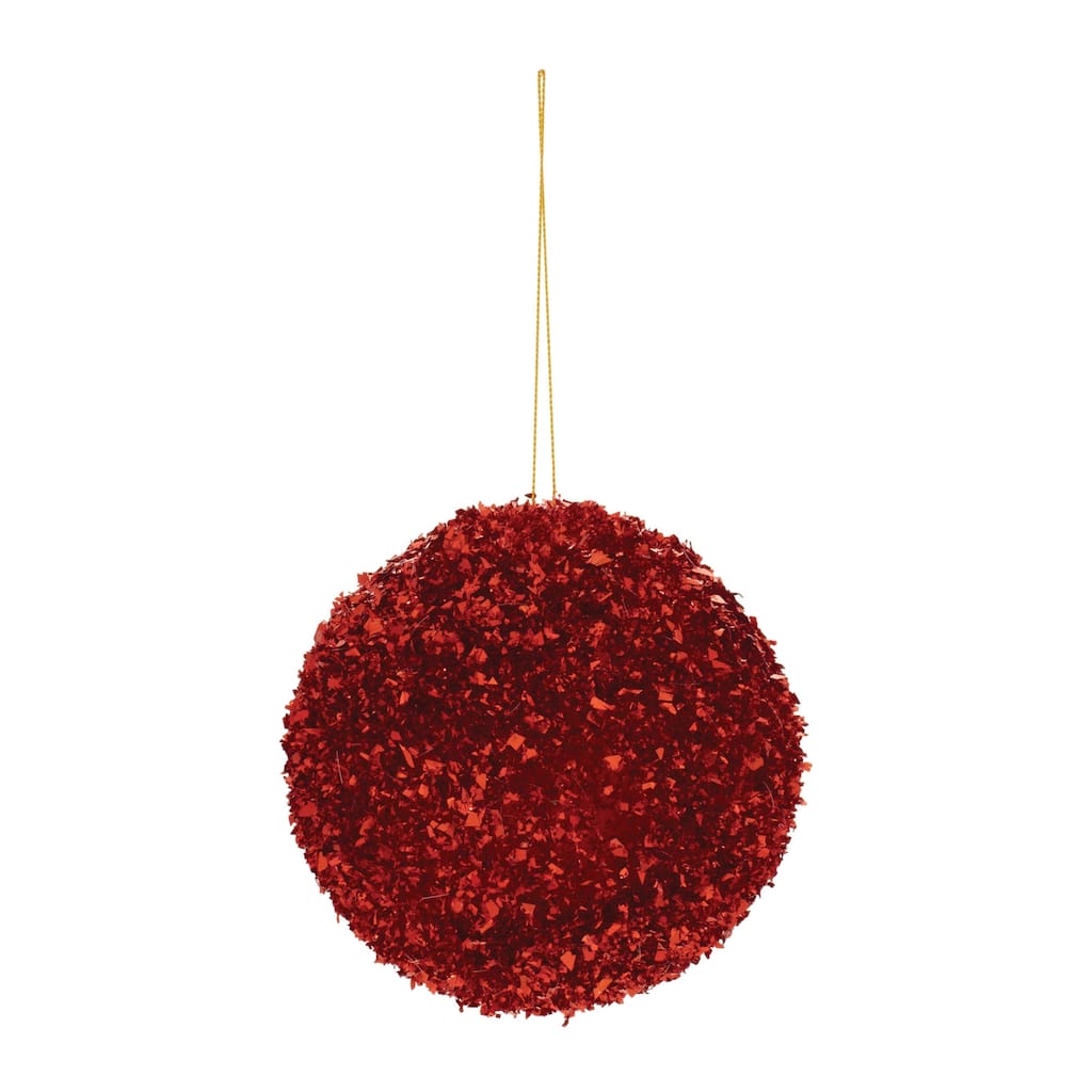 Foam Sequin Ball Ornaments Set of 6 with String Hangers