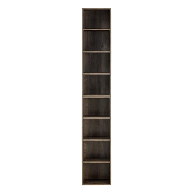 Anmytek White Wave Design Ladder Shelf - 8 Tier Tall Narrow Bookcase for Small Spaces with Anti Tip Kit