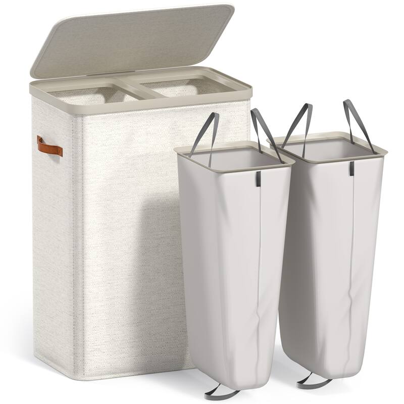 Sorbus 1-Compartment Laundry Basket with Removable Laundry Bag, Durable Organizer for Bathroom - 16.5" W x 12.5" D x 29.5" H - Clear