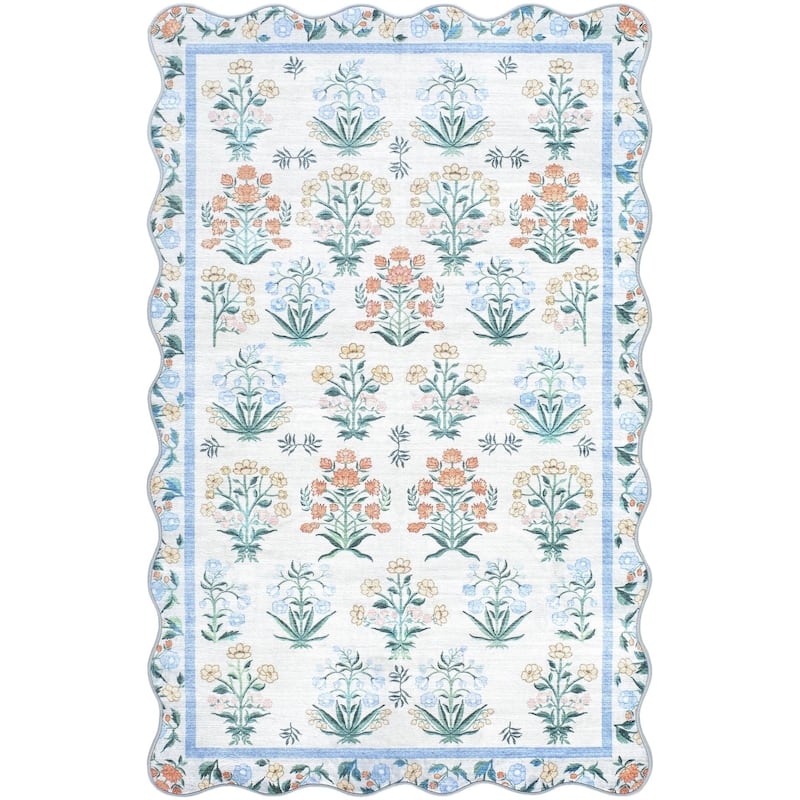 Livabliss Lavable Modern & Contemporary Area Rug - Light Blue - 3'6" x 5'6"