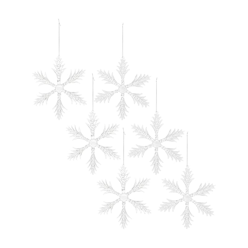 Glass Snowflake Ornament (Set of 6) - Clear