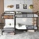 preview thumbnail 2 of 12, Quad Bunk Bed for 4 Kids, Heavy Duty Metal Twin Bunk Bed Frame, Detachable Triple Bunk Bed