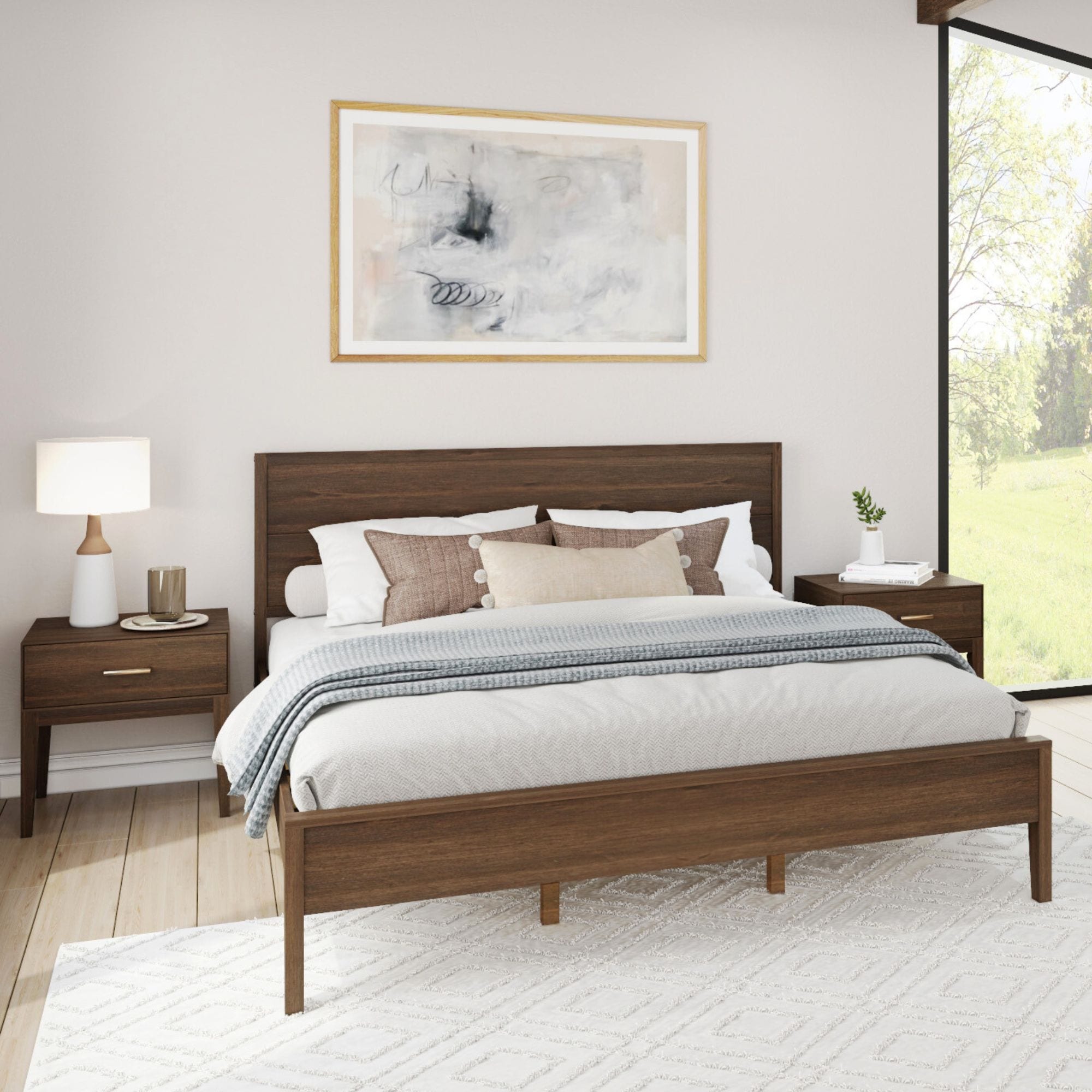 Haven King Platform Bed with Wood Headboard