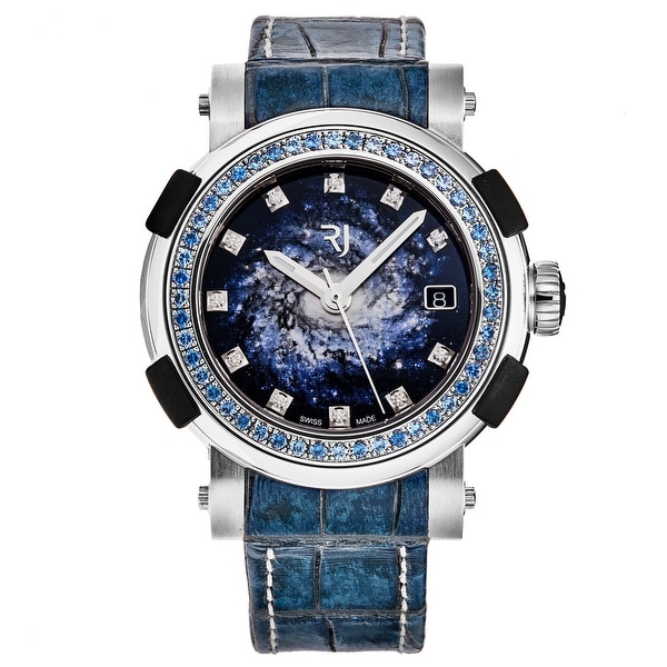 Romain Jerome Women's 1S39A.TTTR.6000.AR.1111.STB19 'Arraw Star Twist' Blue Spiral Galaxy Dial Spinning Bezel Titanium Watch