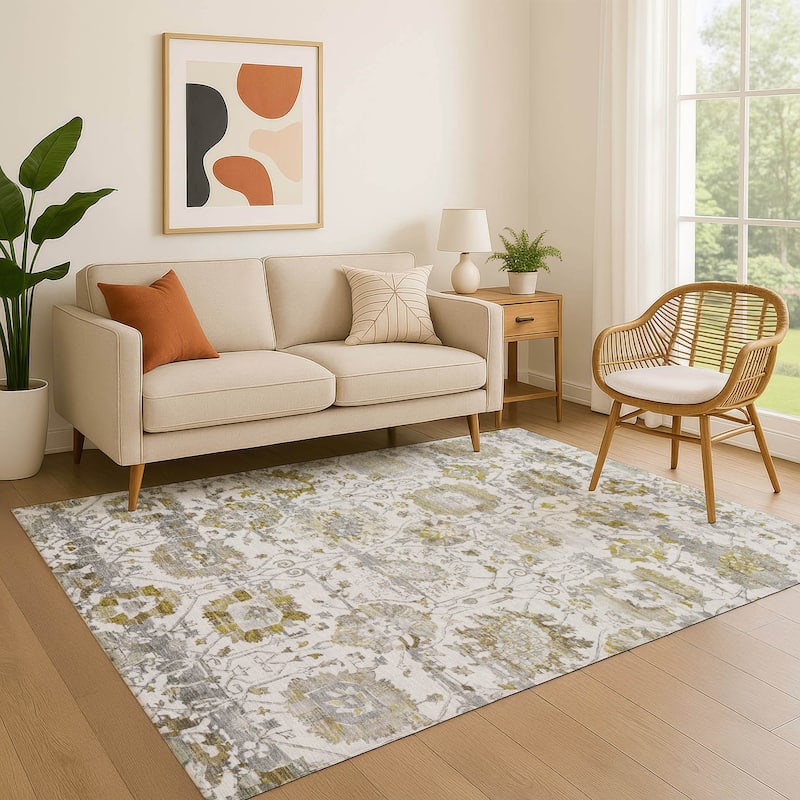 Premium Washable Super Soft Traditional Mayfield Rug - Linen - 3' x 5'