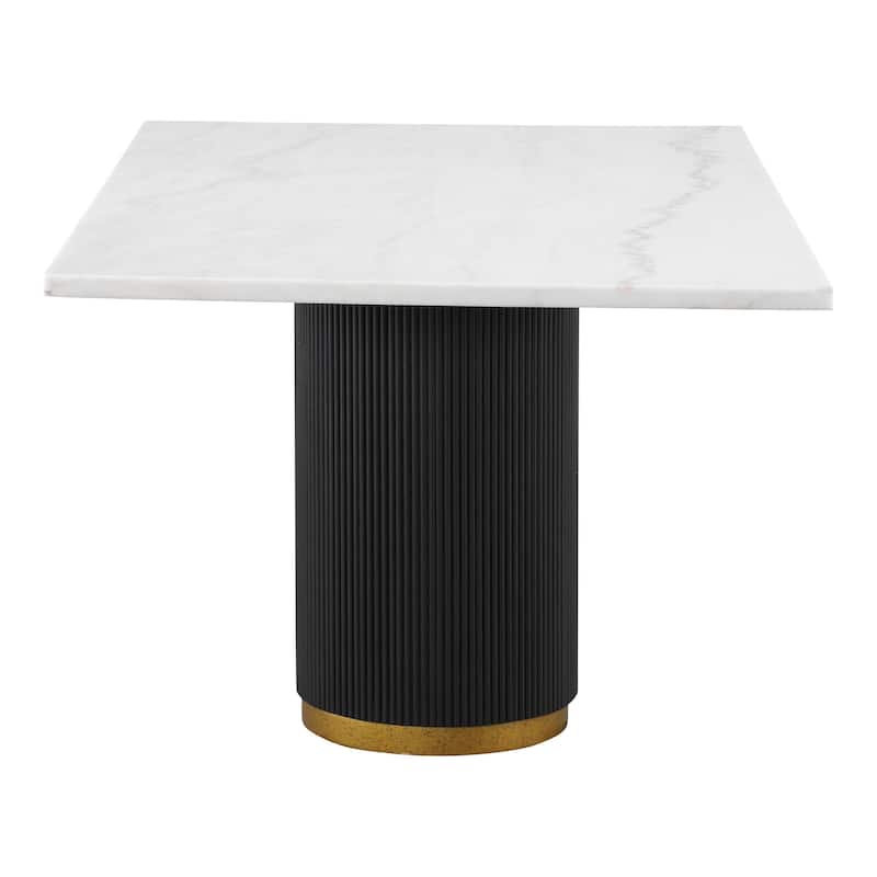 Furniture of America Torin Modern 7-Piece White Marble Top Dining Set with Boucle Upholstered Chairs