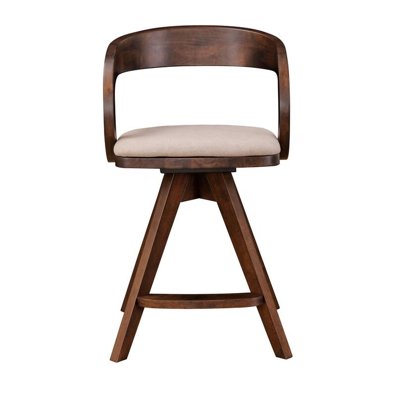 Furniture of America Abigail IX Mid-century Modern Handcrafted Rubberwood Counter Height Dining Chairs (Set of 2)