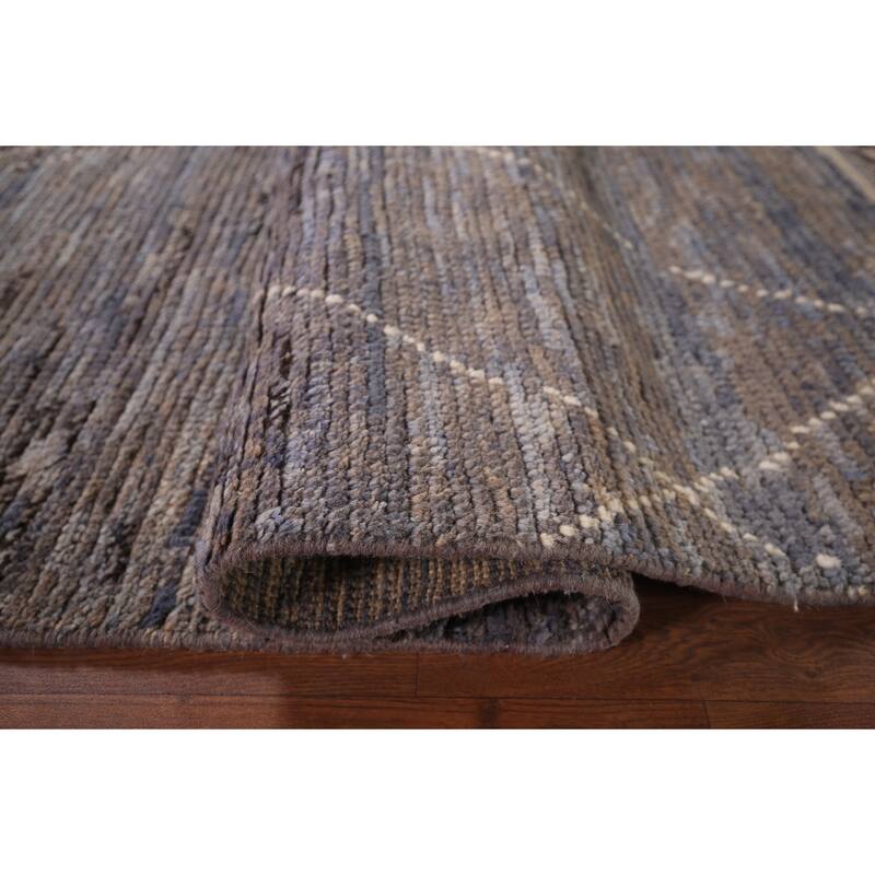 Moroccan Area Rug Handmade Multi-Color Striped Wool Carpet - 5'7"x 9'5"