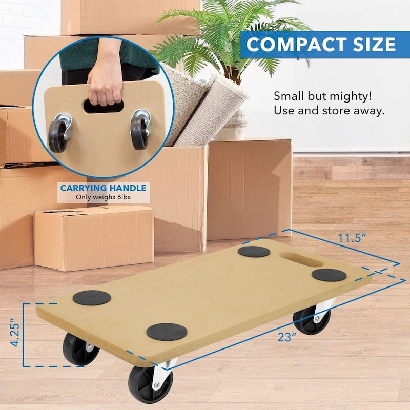 Mount-It! Small Platform Wooden Mover Dolly