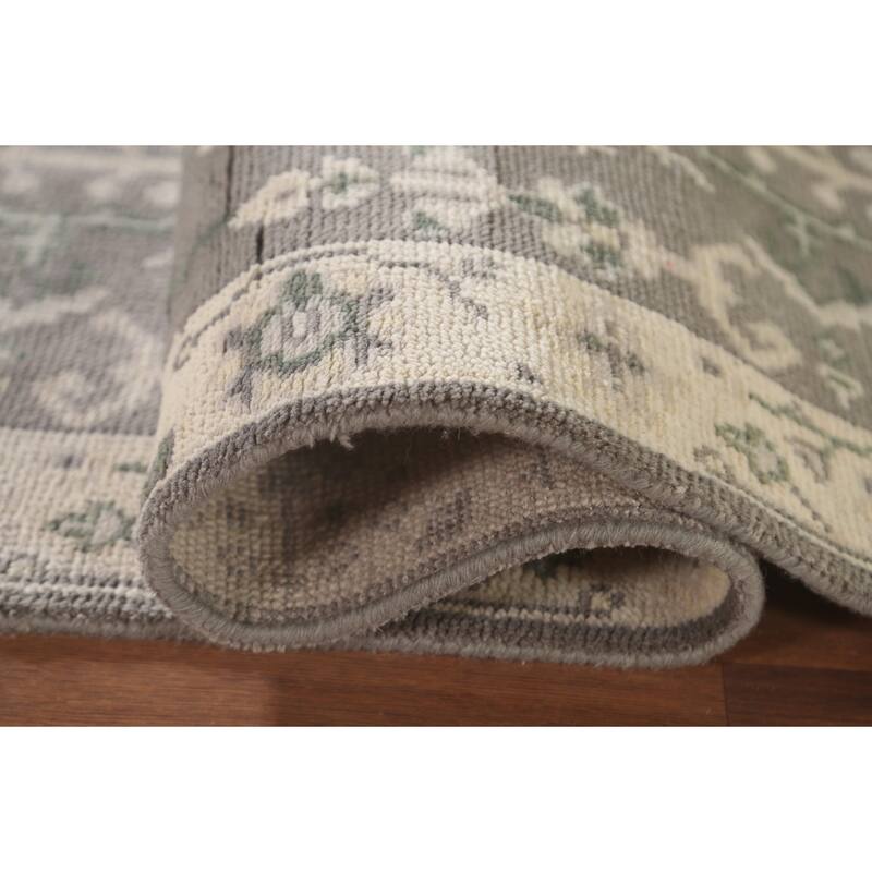 Oushak Oriental Runner Rug Hand-Knotted Wool Carpet - 2'7"x 11'8"