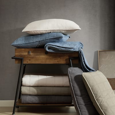 Kenneth Cole Solid Stonewashed Reversible Quilt Set