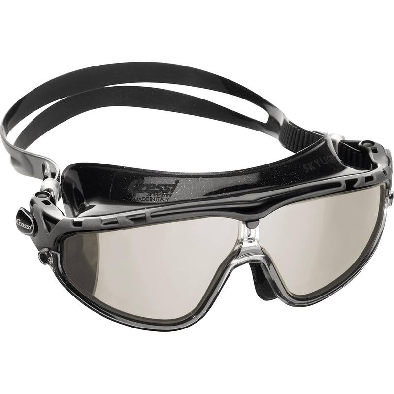 Wide View Silicone Anti-UV Skylight Swimming Goggles for Adult, Black