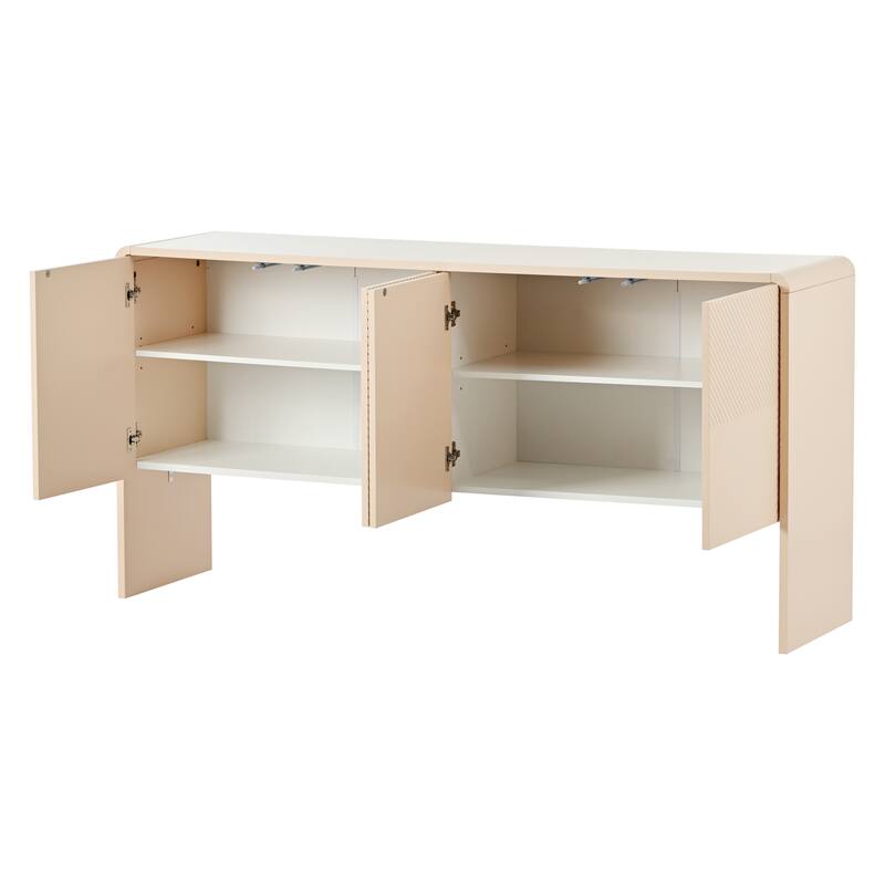 Modern 4-Door Sideboard with 1 Adjustable Shelf for Living Room and Entryway