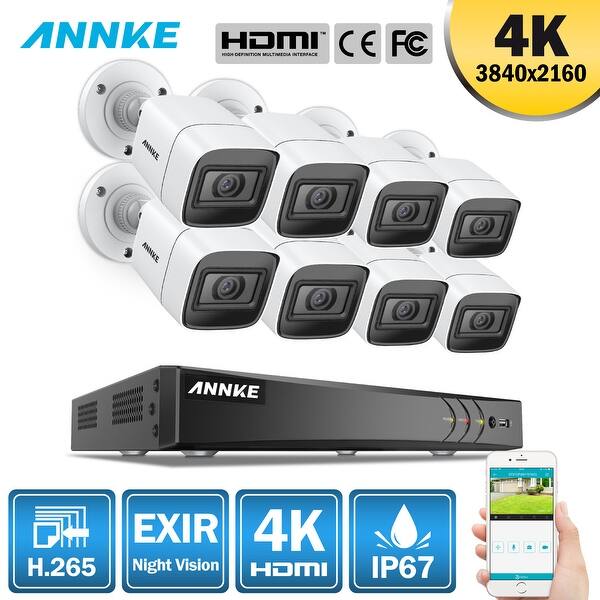 Annke 8 Channel 4k Ultra Hd Cctv Camera System With 8pcs 8mp Outdoor Cameras Overstock 30583752