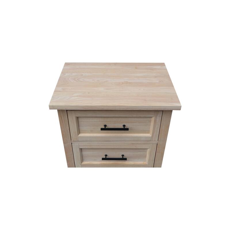 International Concepts Solid Wood 2-Drawer Nightstand