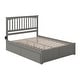 preview thumbnail 6 of 7, Mission King Platform Bed with Foot Board and 2 Drawers in Grey