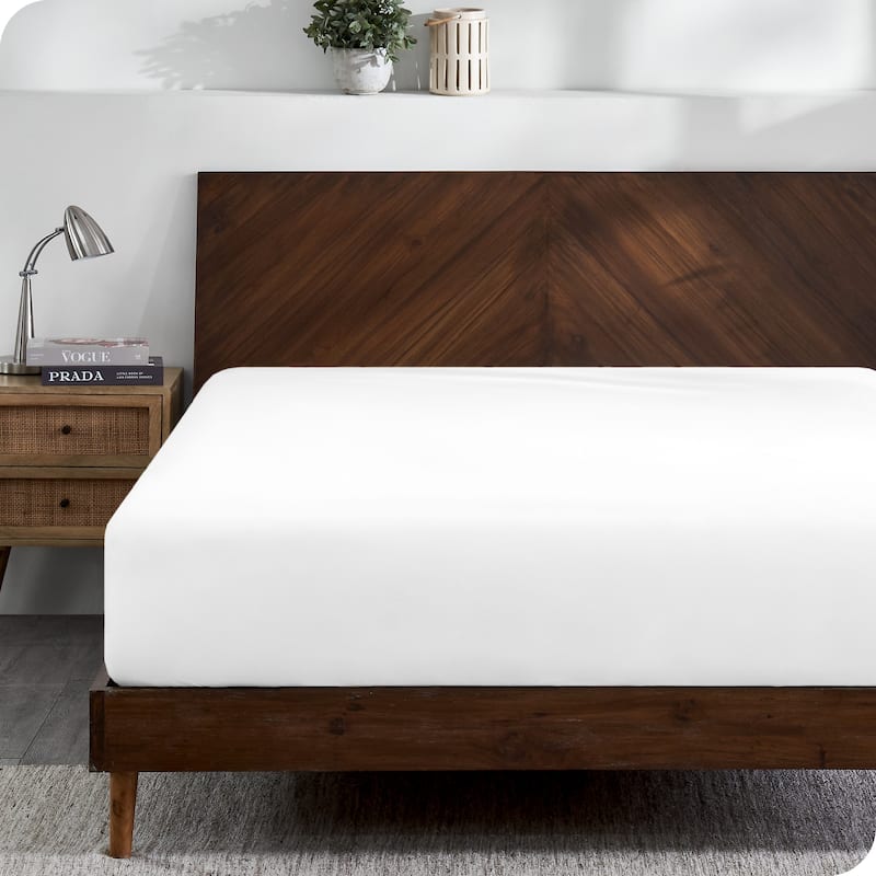 Bare Home Organic Cotton Jersey Fitted Sheet - Full - White