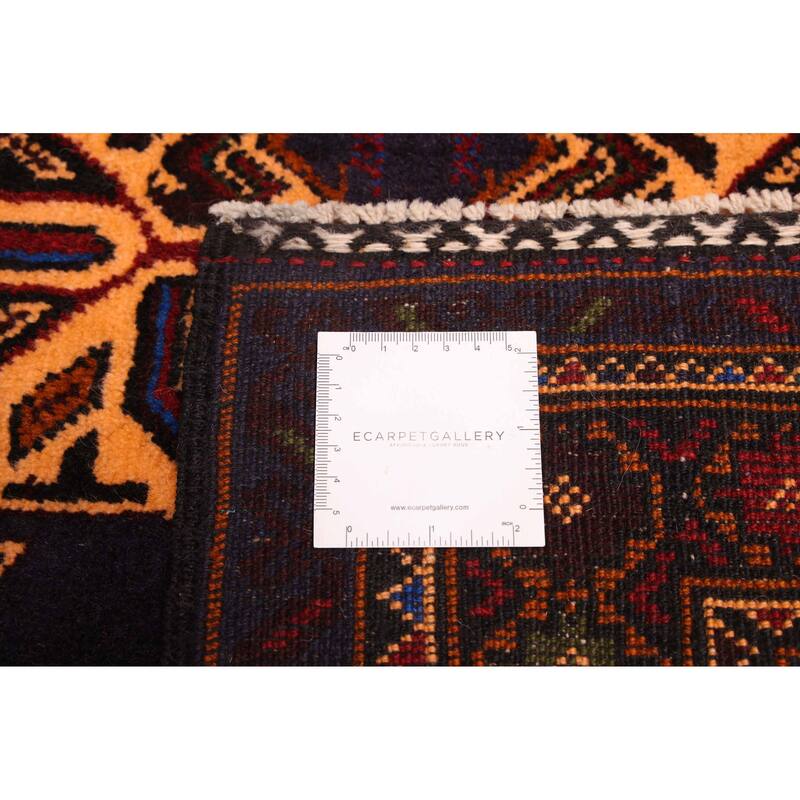ECARPETGALLERY Hand-knotted Teimani Dark Navy Wool Rug - 4'0 x 7'1