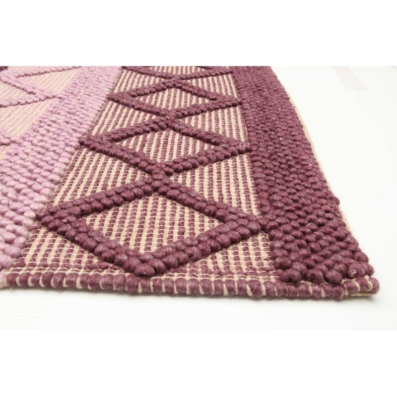 ECARPETGALLERY Braid weave Sienna Burgundy Wool Rug - 5'1 x 7'3