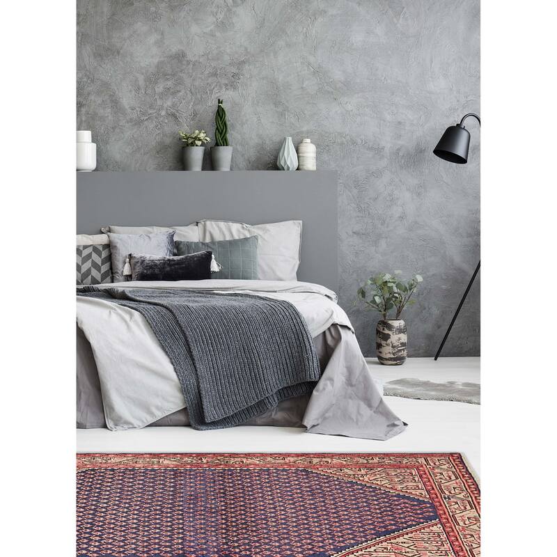 ECARPETGALLERY Hand-knotted Andelz Dark Navy Wool Rug - 4'3 x 6'8