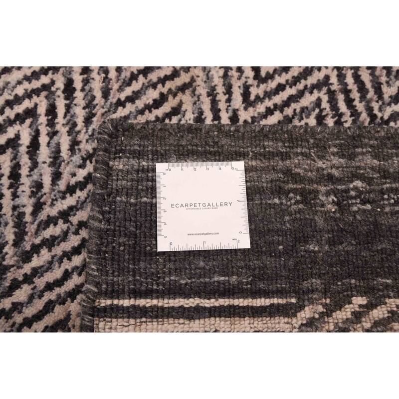 ECARPETGALLERY Hand Loomed Loreto Light Grey Wool Rug - 5'6 x 7'9