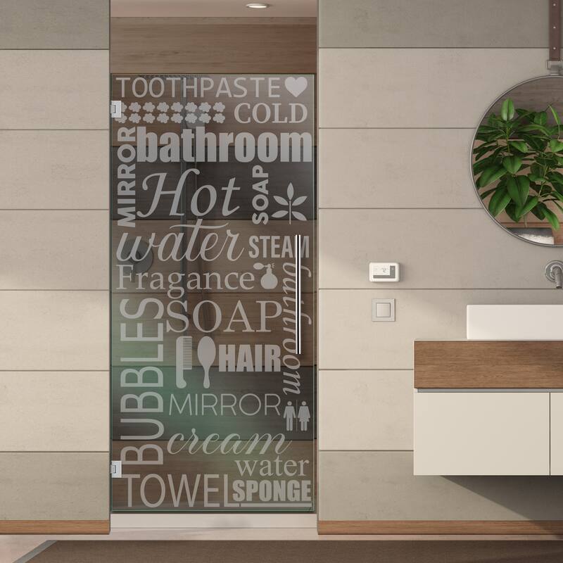 Swing Shower Door with Frosted Design - 27-1/2"x75"-Left - Non-Private