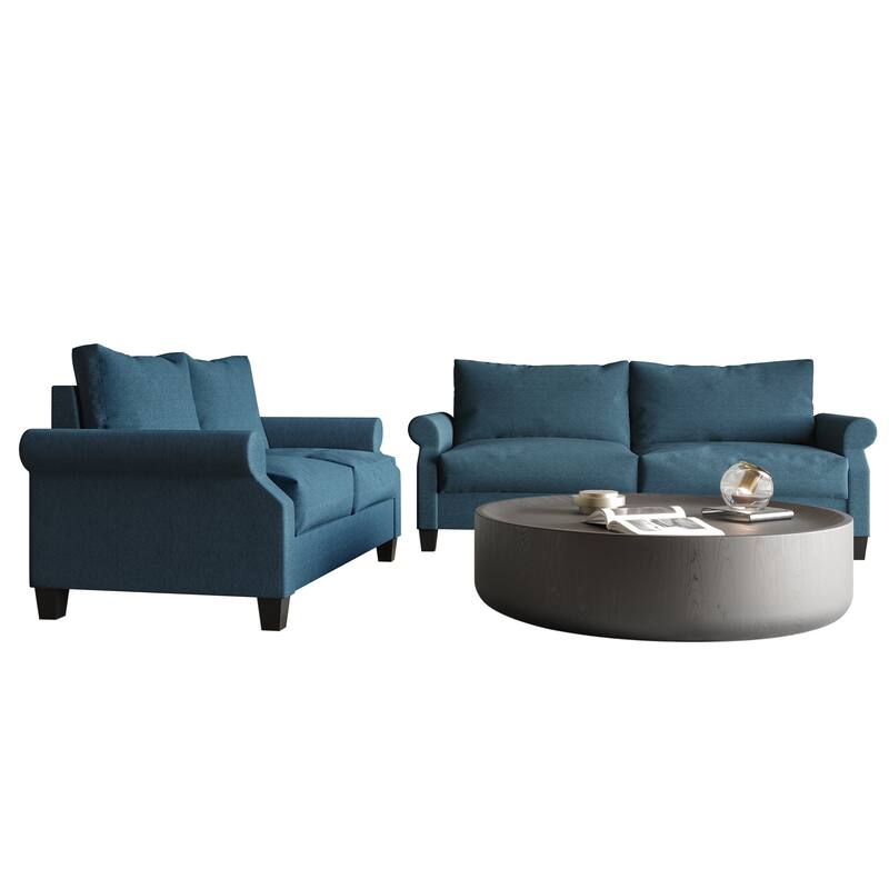 CraftPorch Classic Linen Upholstered 2-Piece Living Room Set