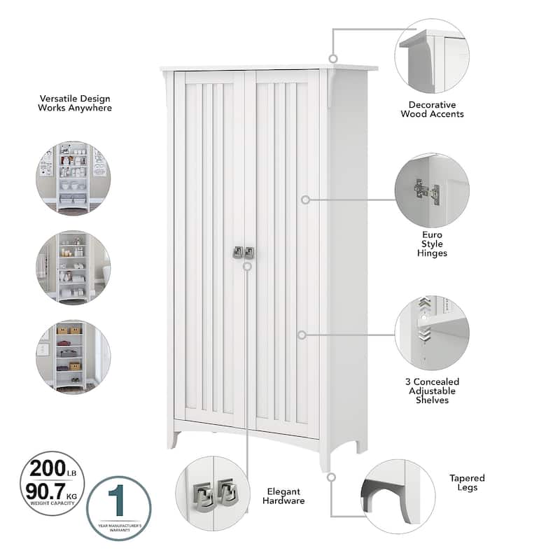 Salinas Tall Storage Cabinet with Doors by Bush Furniture