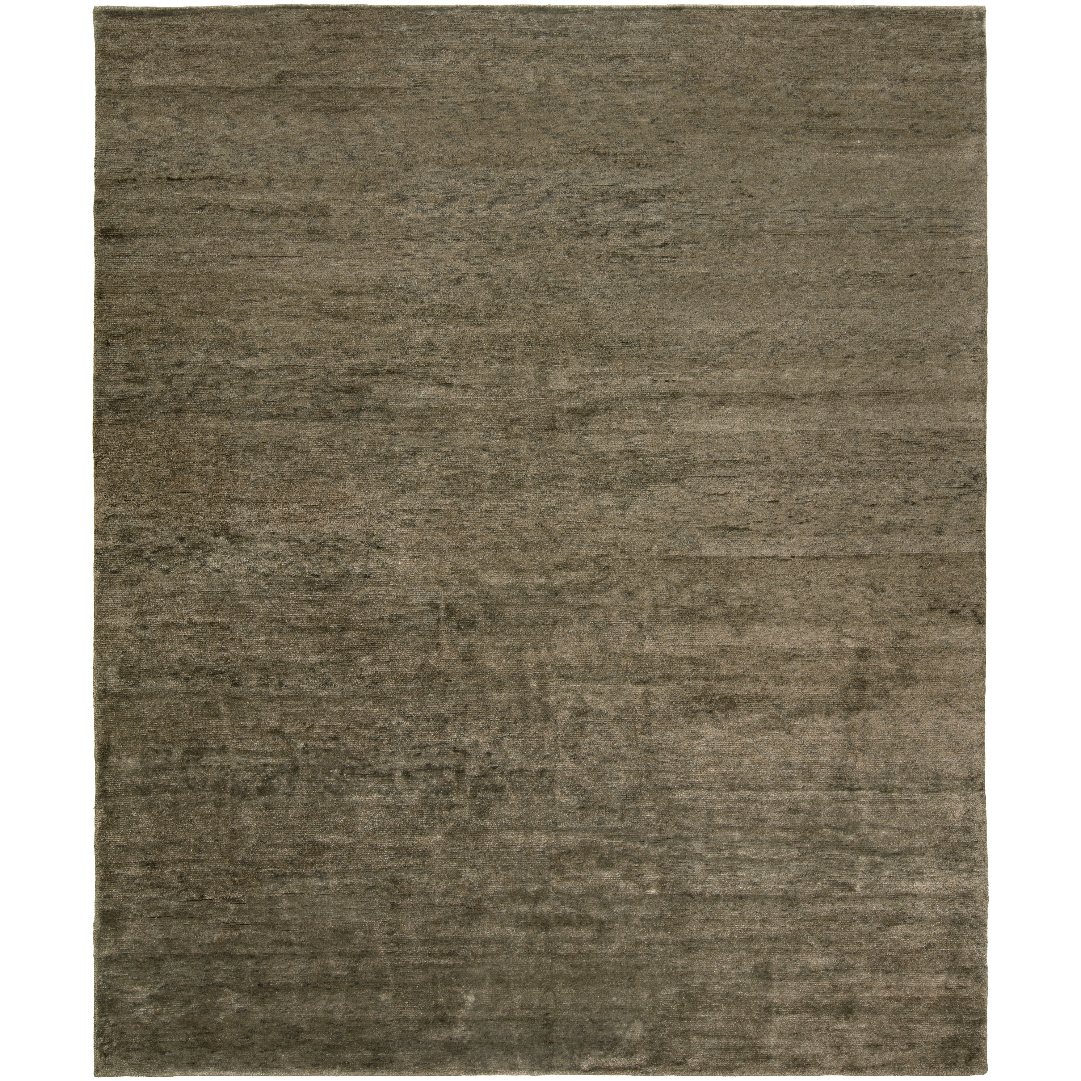 Modern Brown Hand-Knotted Wool & Viscose Area Rug