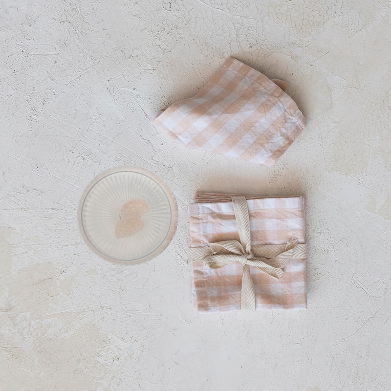 Cotton Gingham Napkins - 10.0"L x 10.0"W x 0.3"H