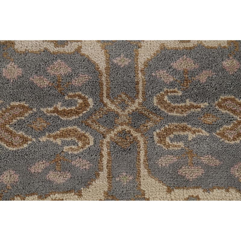 Gray Oushak Oriental Runner Rug Hand-Knotted Wool Carpet - 2'8"x 8'0"