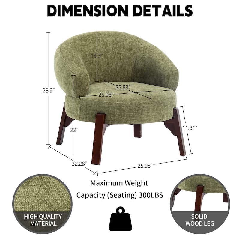 XINMICS Modern Accent Chair Upholstered Armchair for Living Room, Bedroom