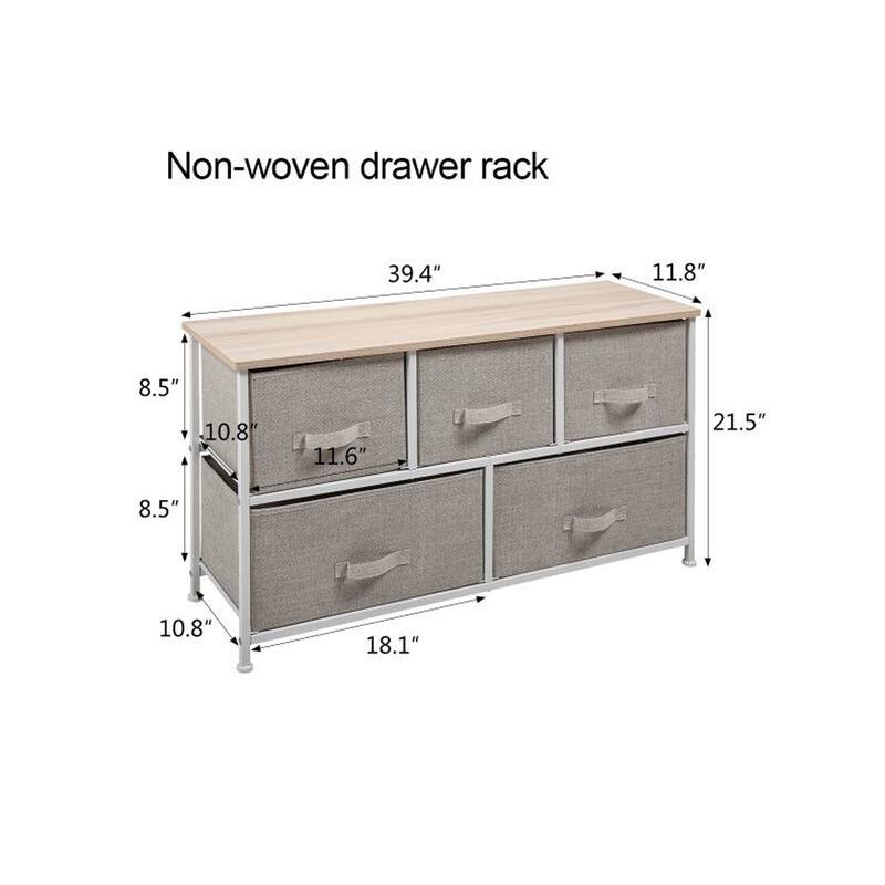 39.4 in. W x 21.5 in. H Pull-Out Non-Woven 5-Drawer Storage